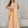 🧡 Pride Peach Mul Cotton Saree – Soft & Elegant Summer Style