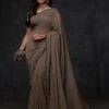 Elite Earth Brown Mul Cotton Saree | Cotton Sarees by Luckshri