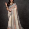Genius Ivory Grey Premium Mul Cotton With Copper Zari Patta | By Nikunj Khatri 2025