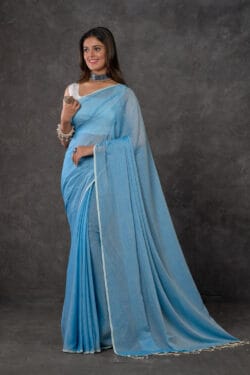 Pastel Sky Blue Mul Cotton Saree Premium Quality | By Nikunj Khatri 2025