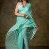 Serene Turquoise Blue Mul Cotton Saree – Featherlight Comfort | By Nikunj Khatri 2025